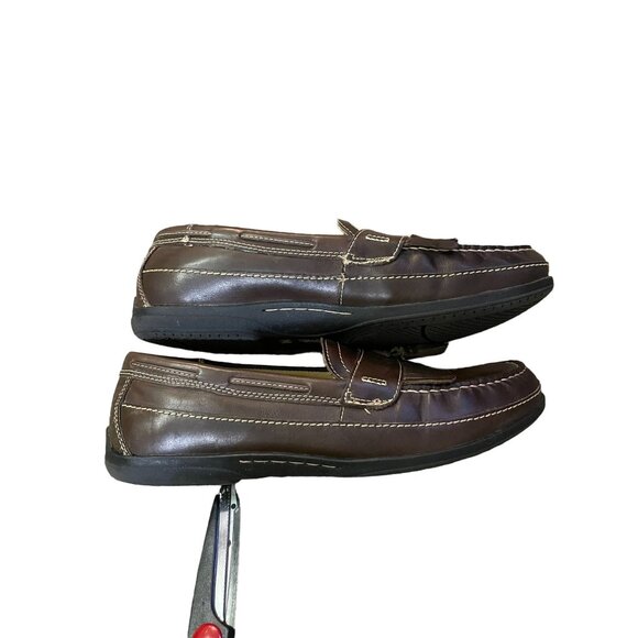 Chaps Men’s Loafers 10.5M Brown Leather Tassel Slip On Dress Shoes 96-26098 - Picture 11 of 16